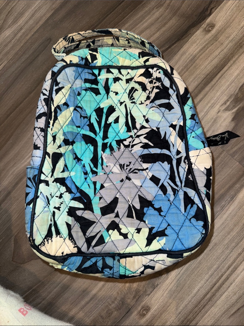 Vera Bradley Quilted Floral Lunch Box Bunch Mini Bag - Blue, Black, Teal - Picture 3 of 6